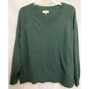 Lucky Brand Green Mint V-Neck Sweater Size L Long Sleeve Trendy Pullover